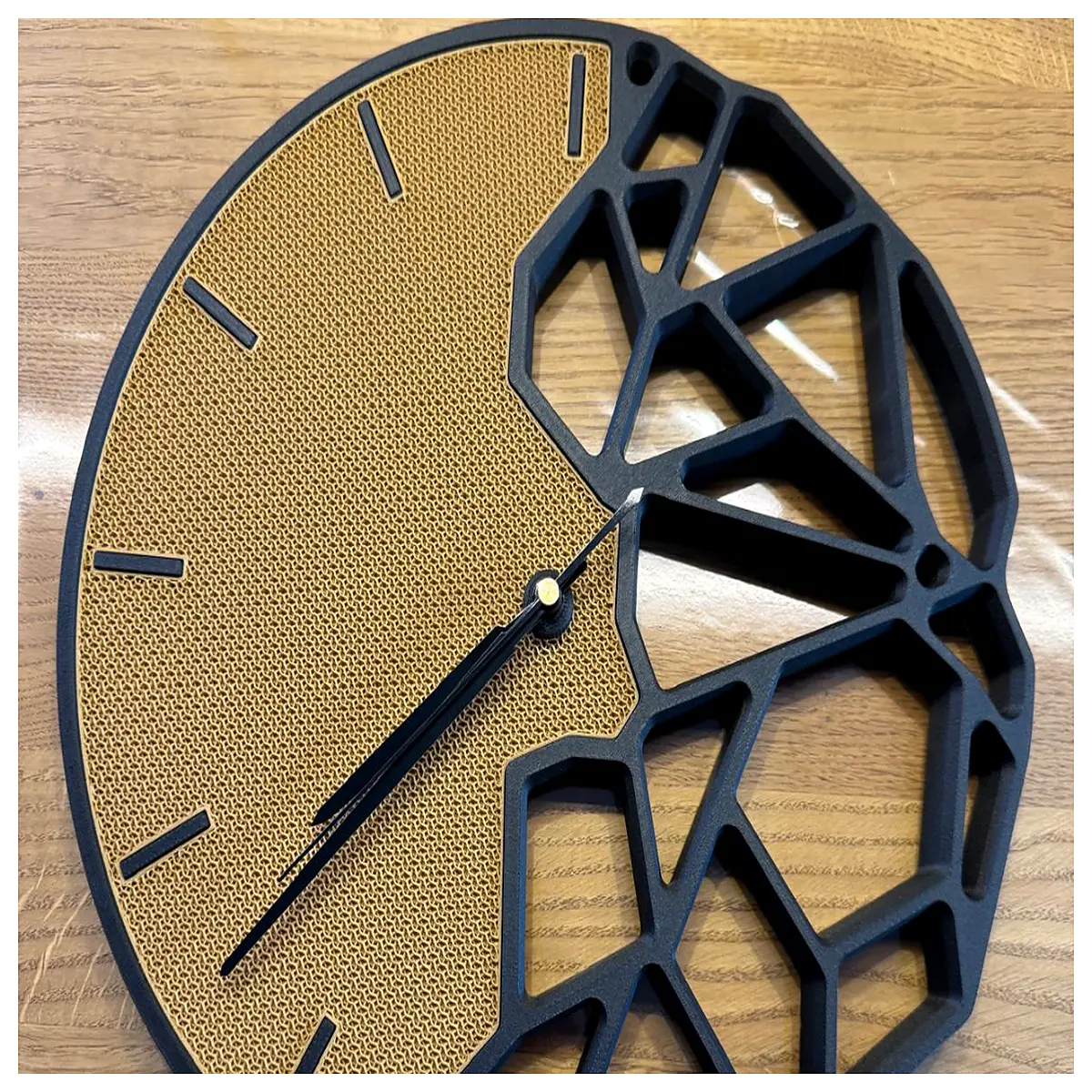 modern geometric wall clock voronoi pattern 350mm large decorative timepiece for living room minimalist home decor