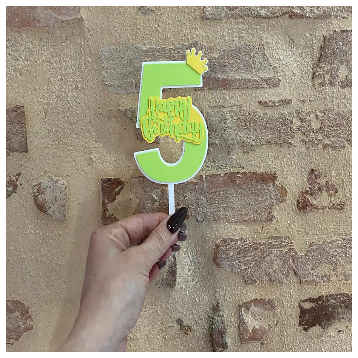fifth birthday cake topper numbers age 5 party decorations gold and pink theme supplies