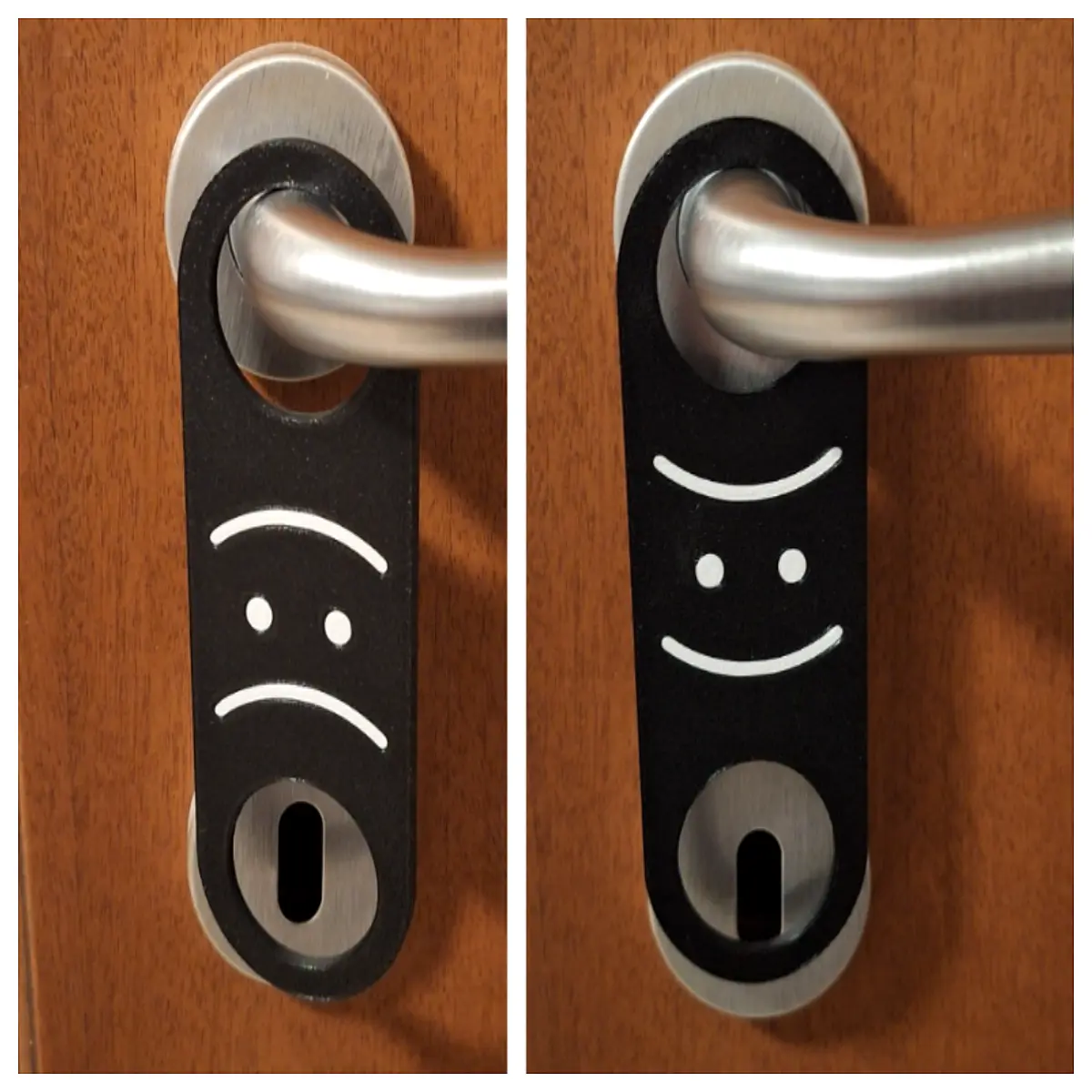 cute mood door hanger sign happy sad face plastic hanging decoration for home office dorm room aesthetic gift idea