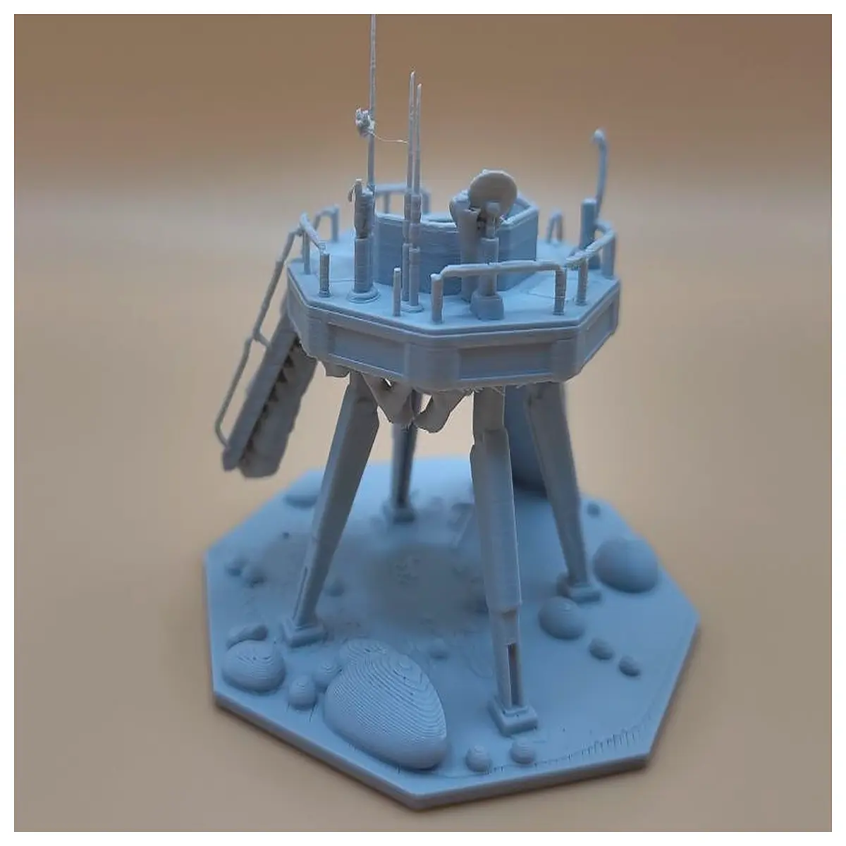 abandoned sci fi watchtower terrain for sw legion army building diorama scenery