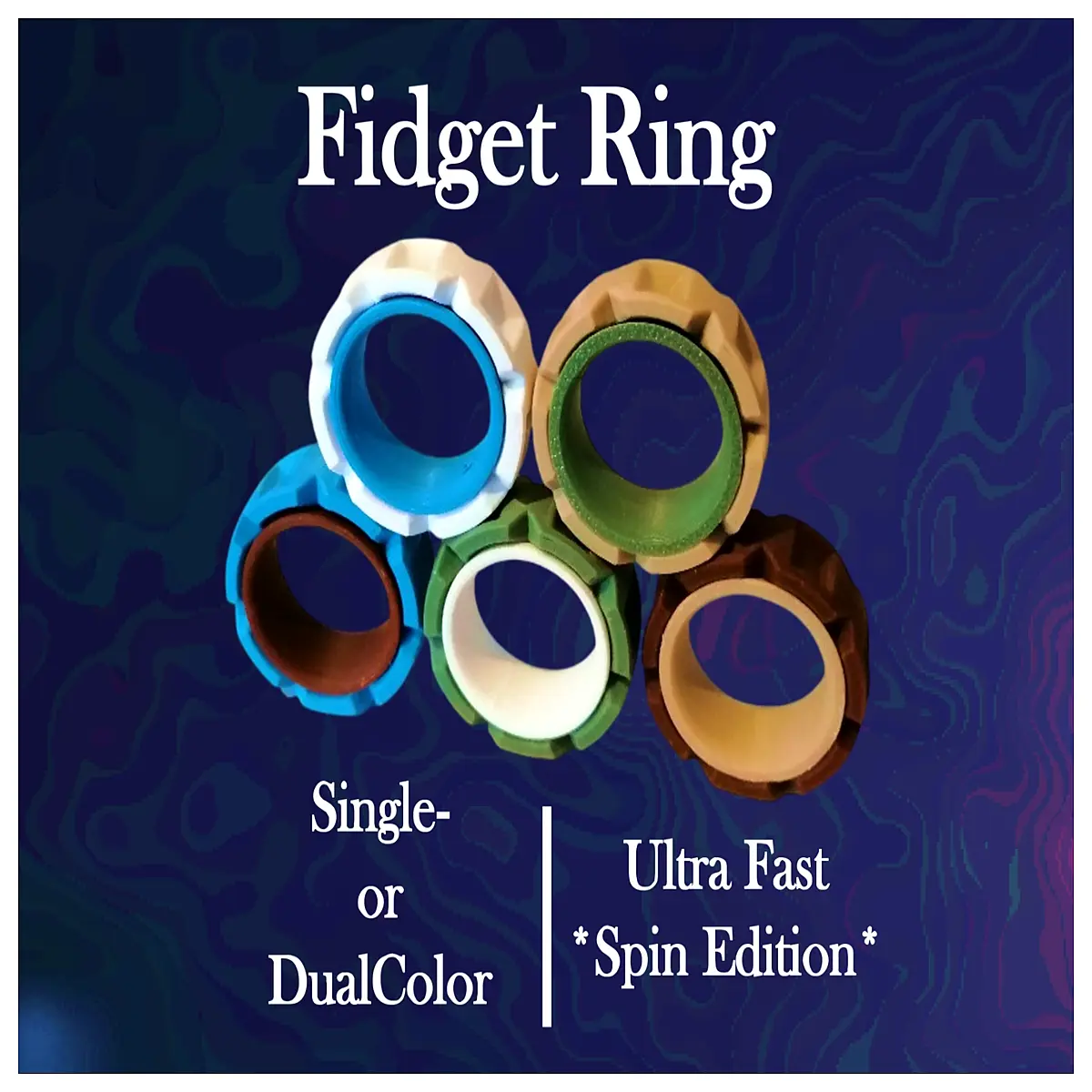 fidget ring for anxiety relief spinning jewelry for silent desk toy for work stress adult sensory tool
