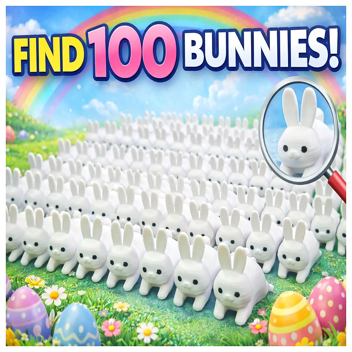 100 count mini plastic bunnies for easter basket stuffer party favors kids toy bulk