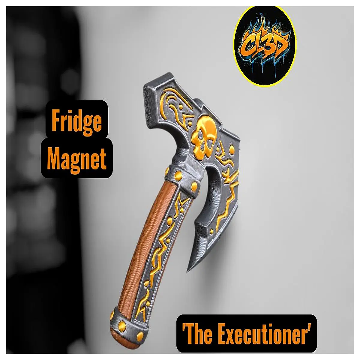 executioner fridge magnet metal band merch gothic kitchen decor rock fans