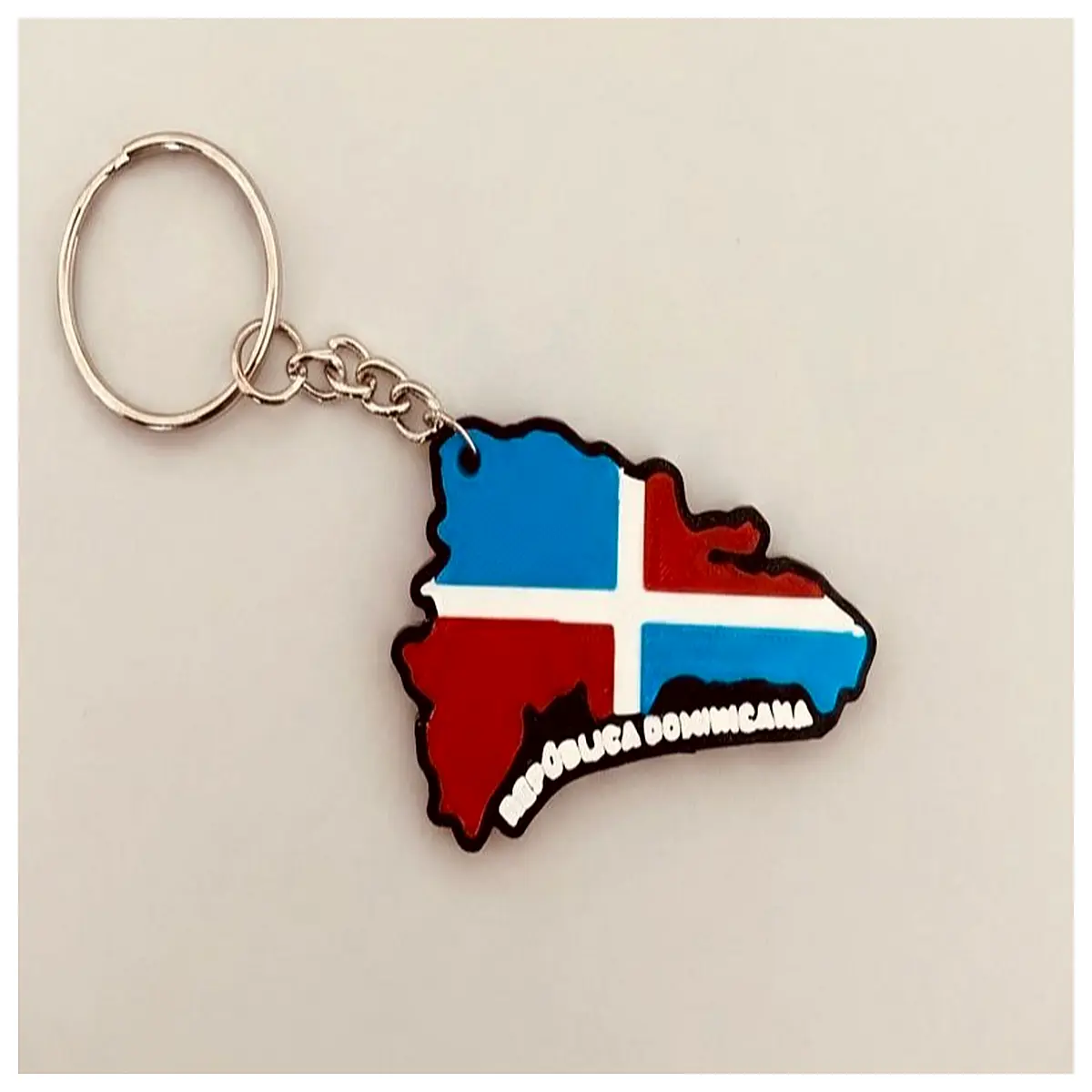 dominican republic souvenir keychain island shape travel gift caribbean vacation keepsake