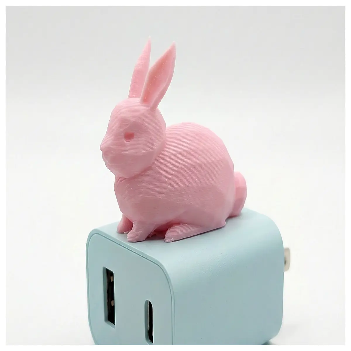low poly bunny figurine rapid prototype resin print mini rabbit statue