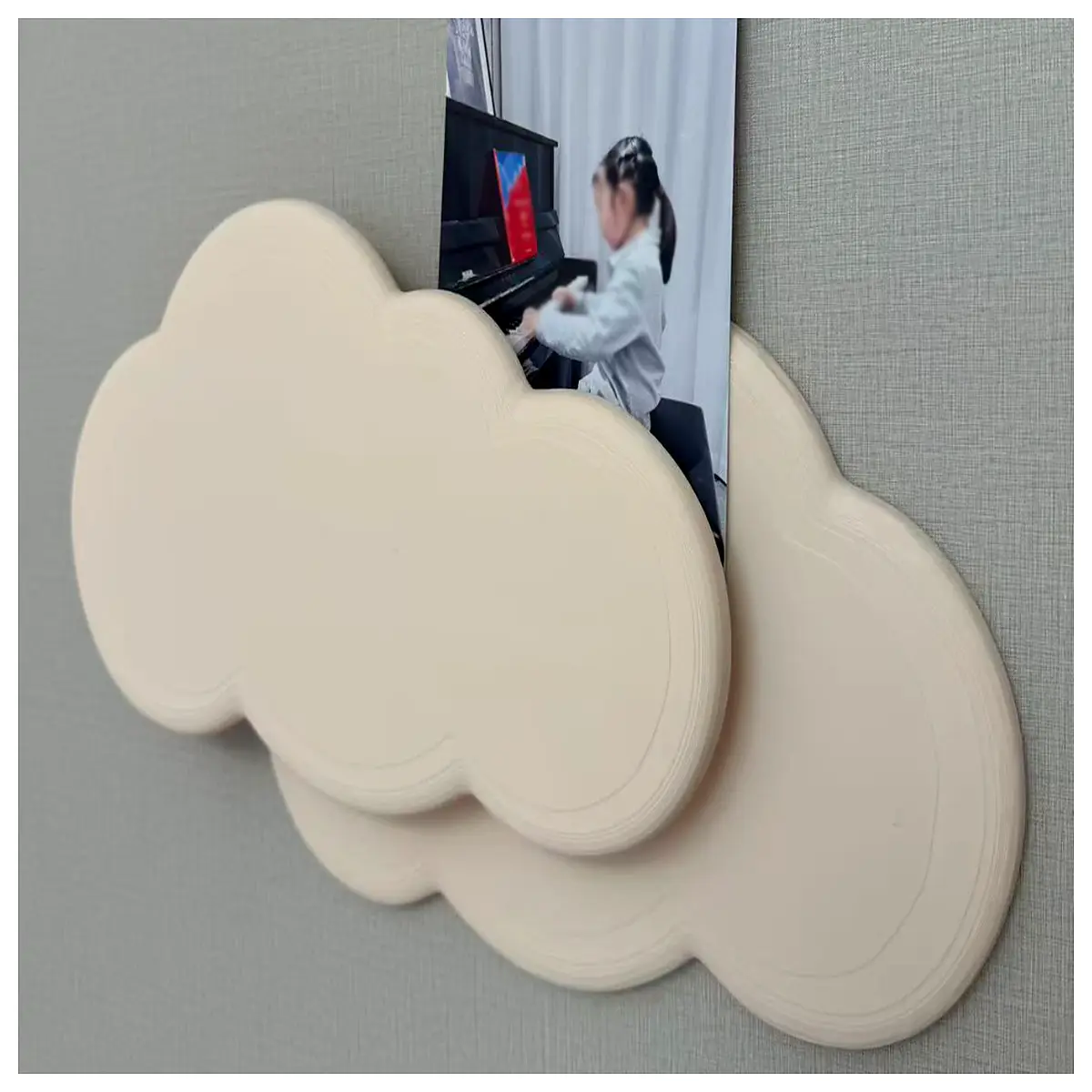 cloud shaped bookshelf wall mounted floating storage organizer for kids bedroom nursery decor aesthetic white modern