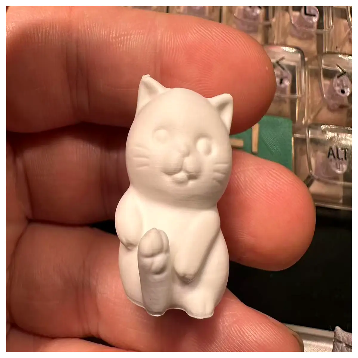 47 mini cat figurine resin print small scale hobby rapid prototype quick cast
