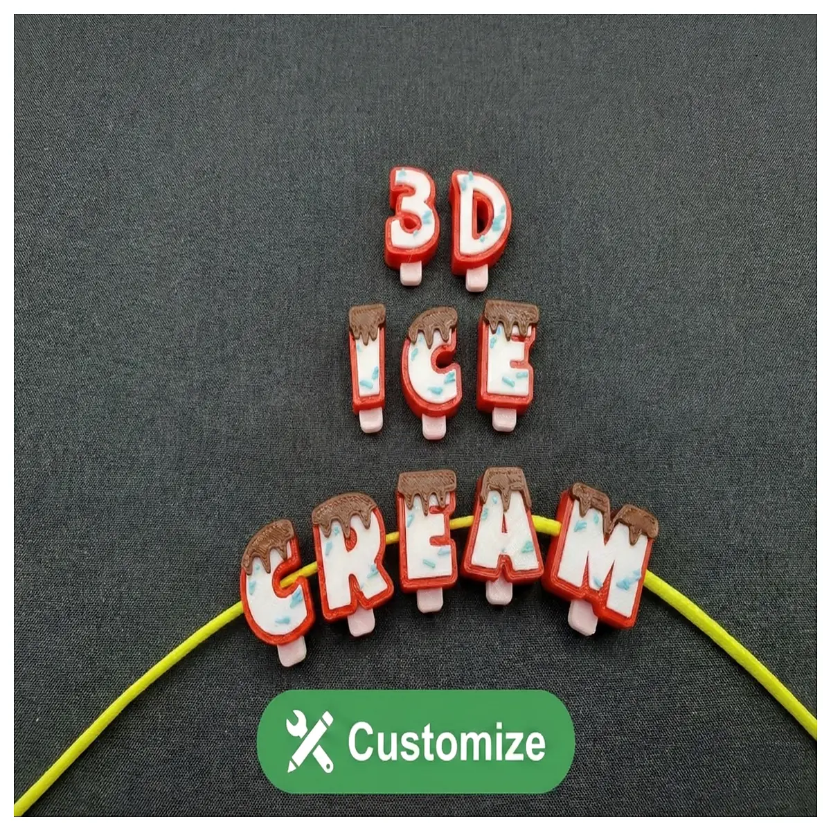 ice cream popsicle alphabet letter beads polymer clay diy jewelry making supplies craft charms