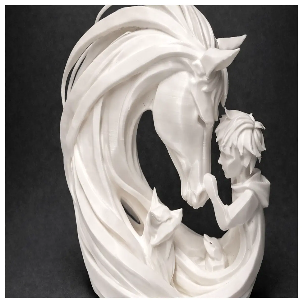 boy and horse statue for kids room decor inspirational friendship figurine gift realistic animal sculpture for boys bedroom shelf