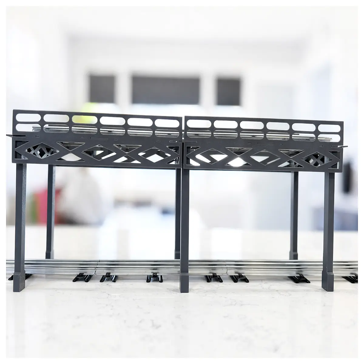duty truss style bridge pier side rail guardrail system for highway safety