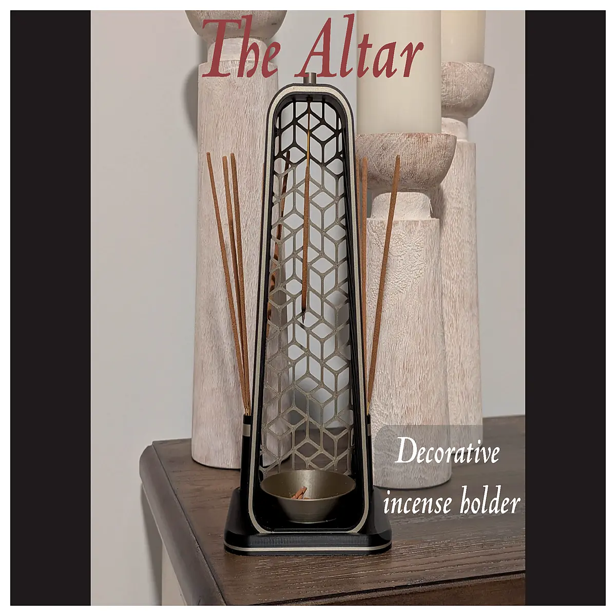 altar incense burner brass candle holder religious home decor spiritual meditation table centerpiece