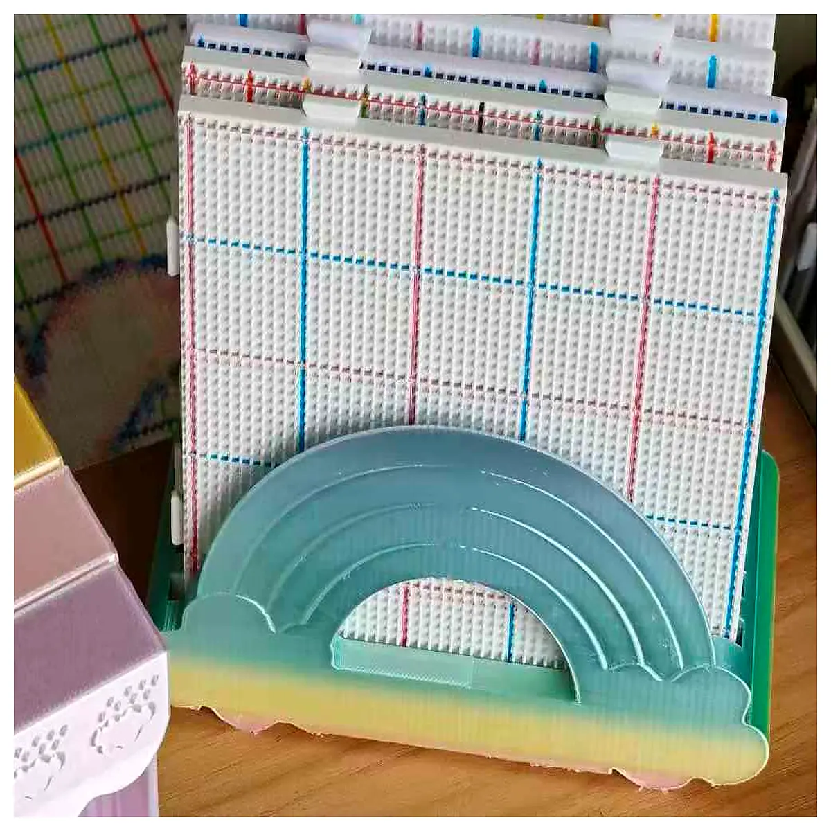 rainy day cloud rainbow pegboard storage rack organizer for craft beads and accessories