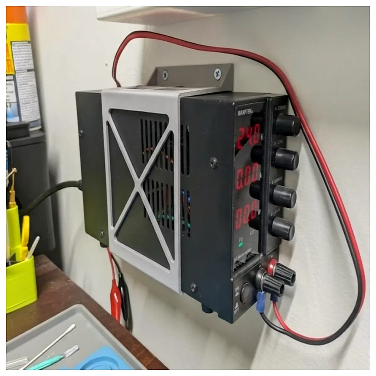 wall mount bracket for 30v dc bench power supply rack mounting