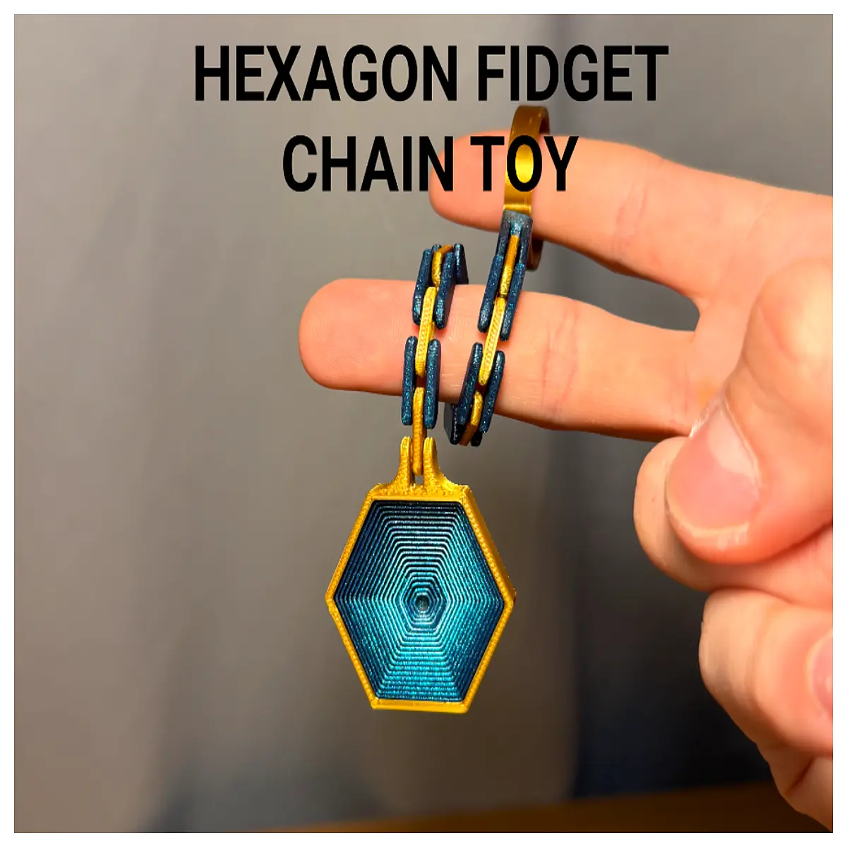 hexagonal chain fidget toy stress relief metal link puzzle sensory anxiety reducer
