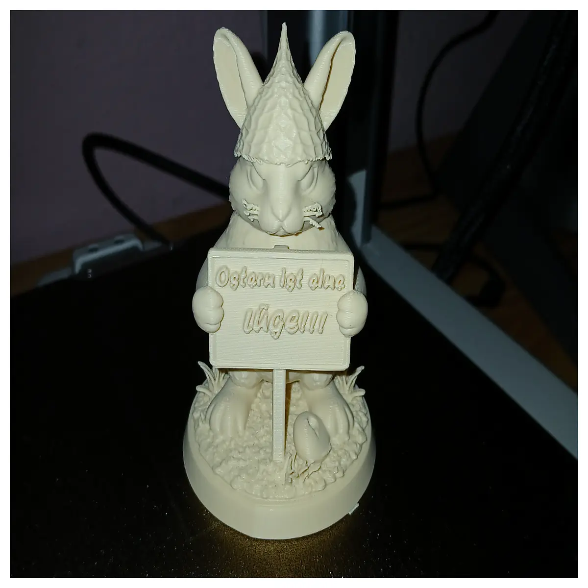 customizable foil hat with rabbit for writing messages