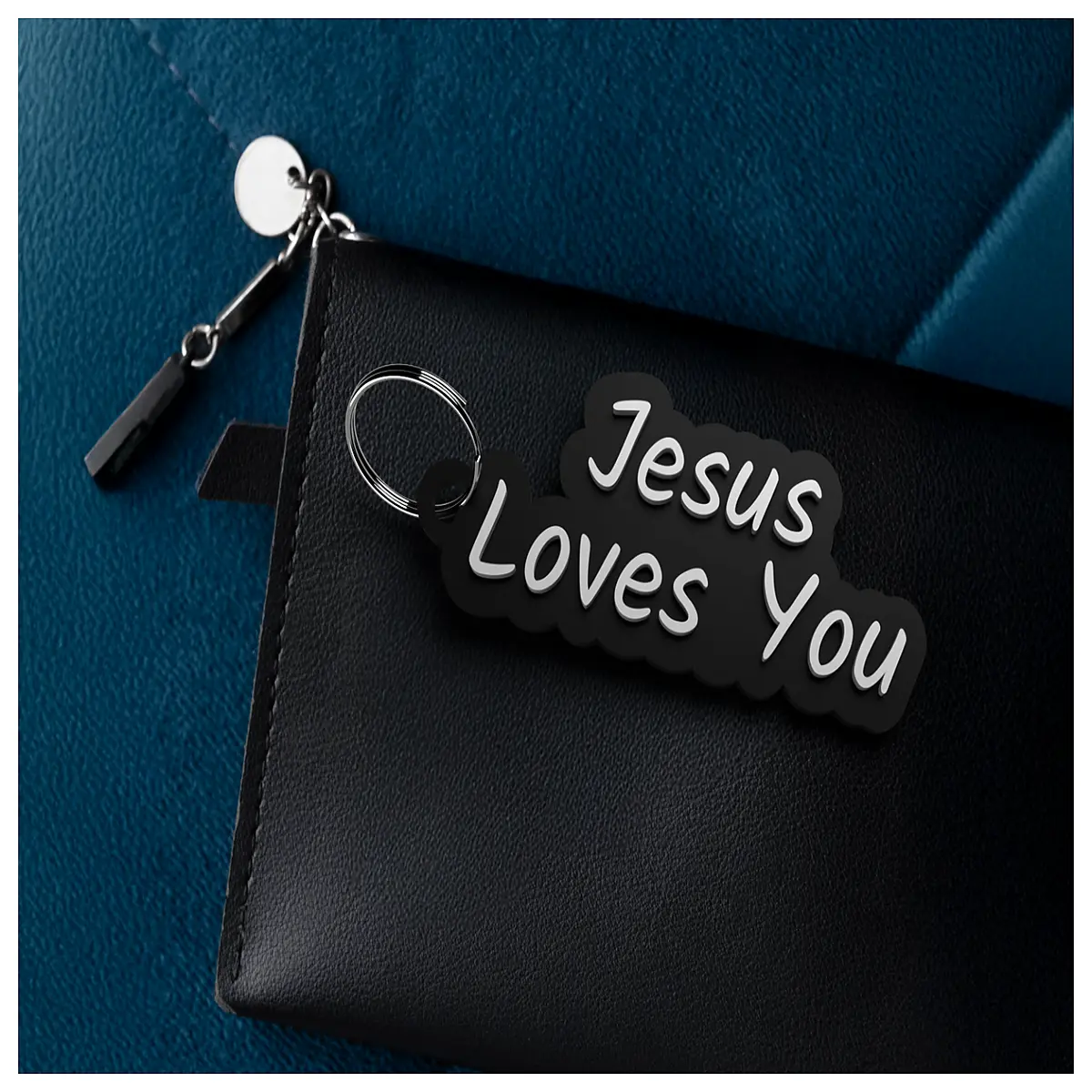 jesus loves you keychain christians bible verse metal pendant necklace charm religious faith jewelry