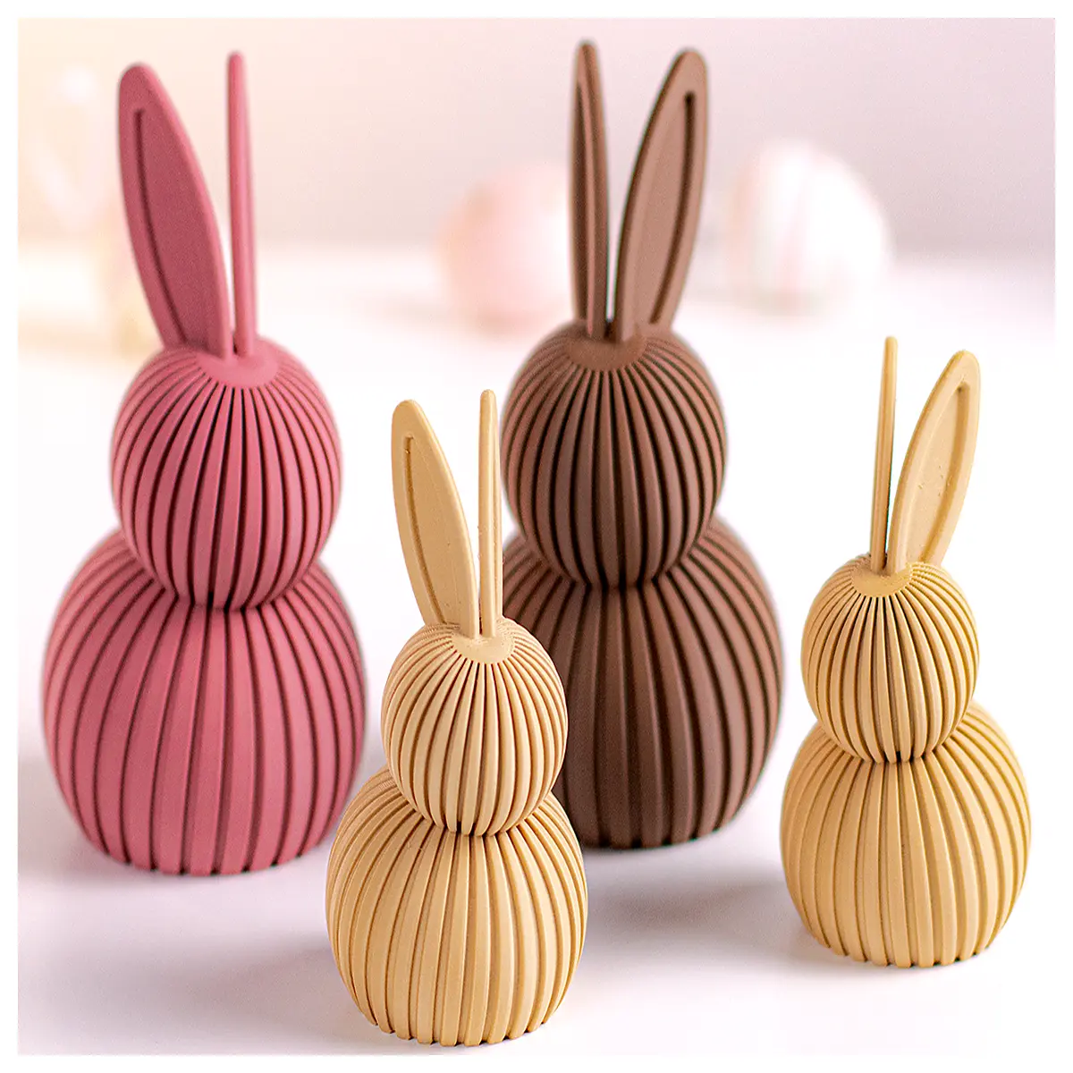 minimalist japanese wabi sabi easter bunny ribbed decor home accent
