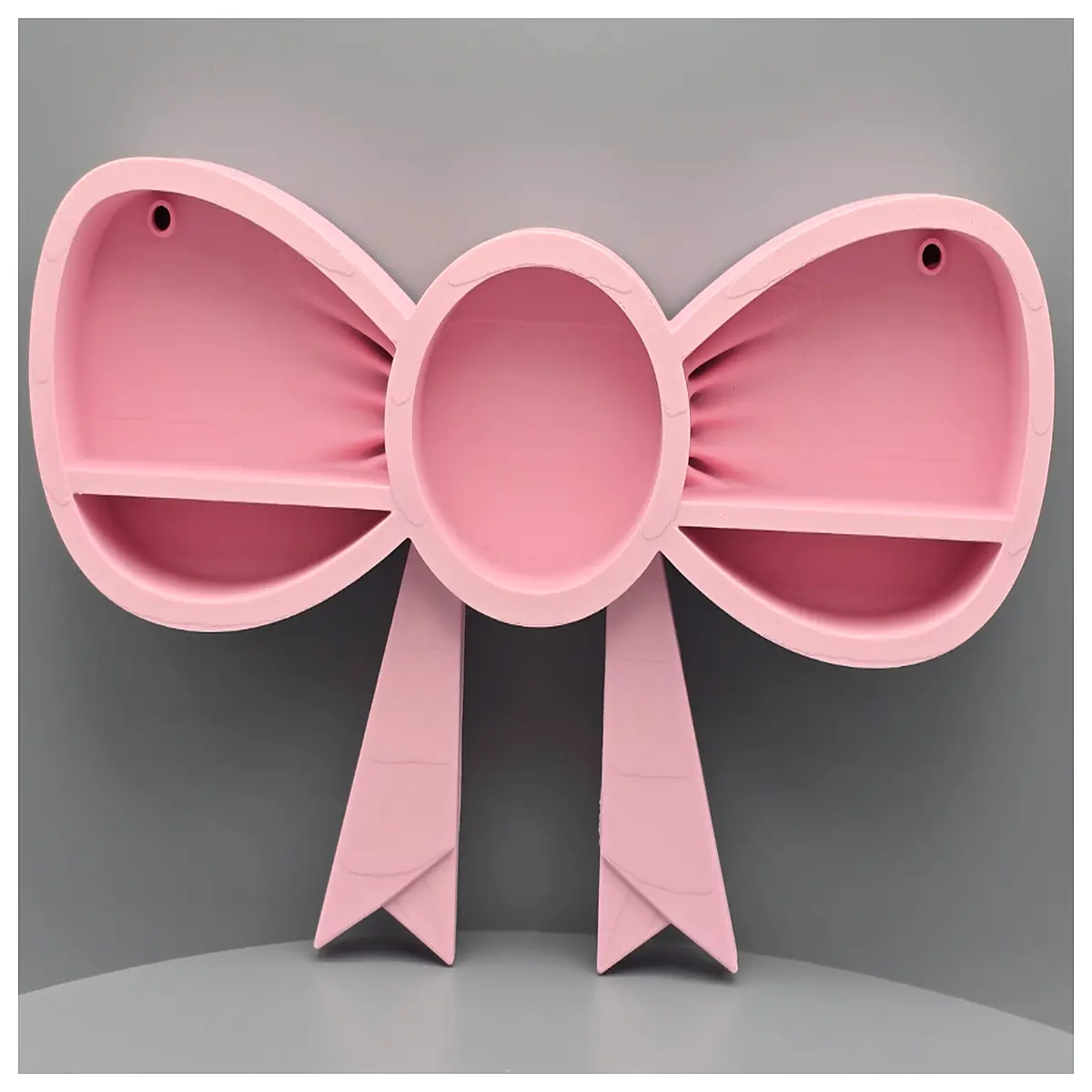 cute bow decor organizer for desk vanity storage box with ribbon aesthetic makeup jewelry holder shelf