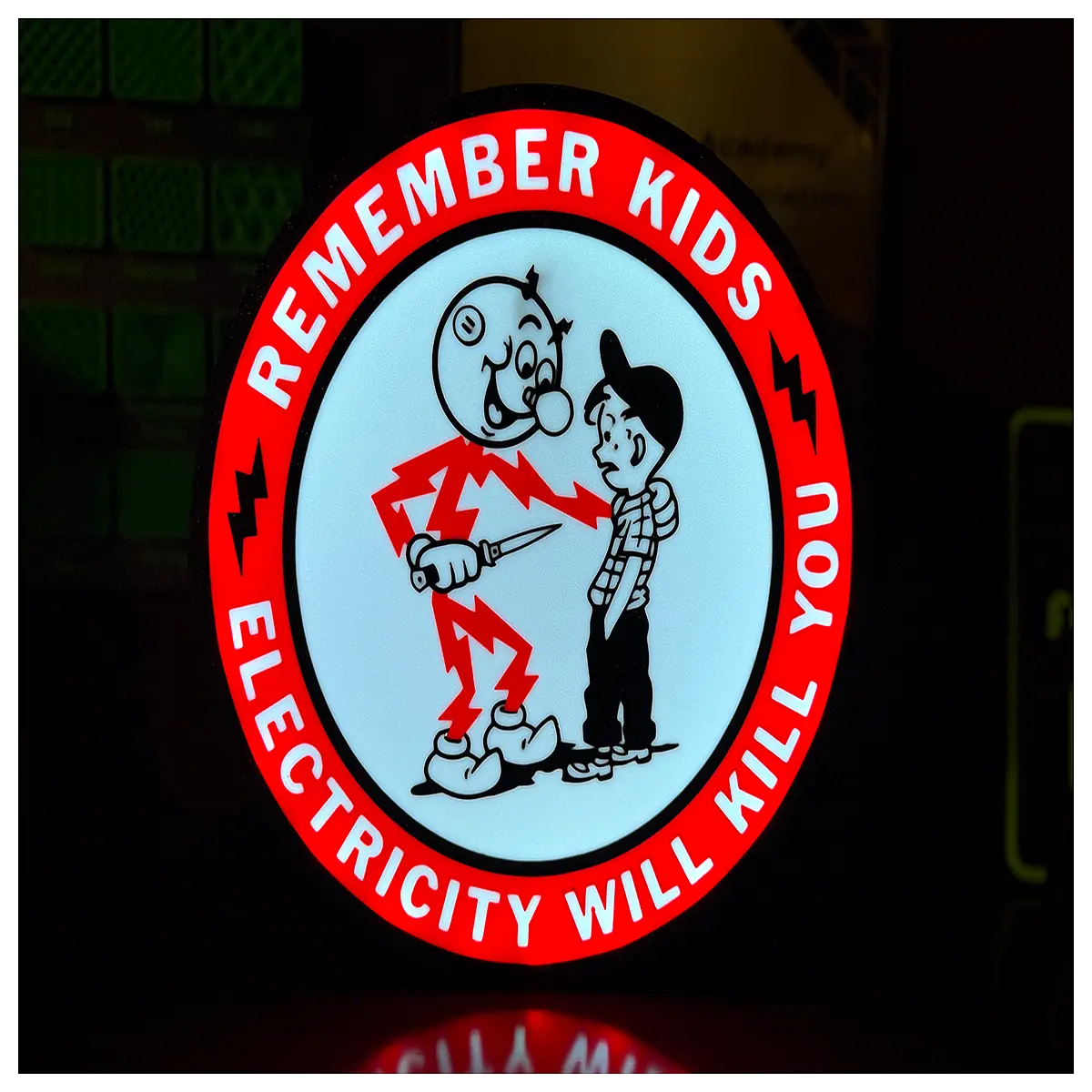 kids safety warning poster electric shock hazard box for home school