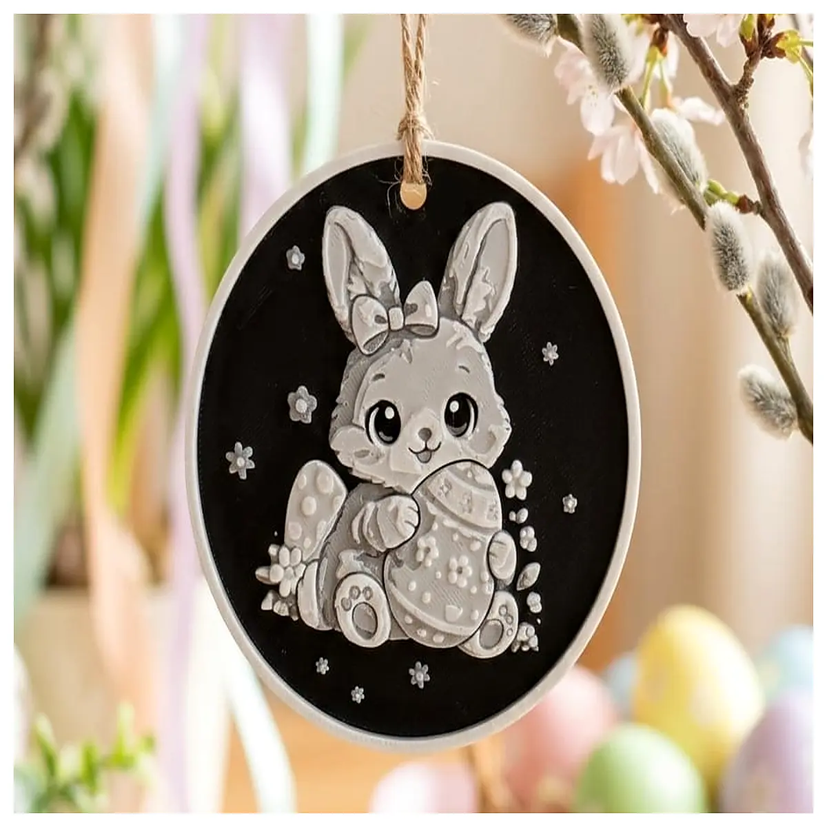 cute bunny rabbit plush for easter home decor spring table centerpiece holiday party supplies