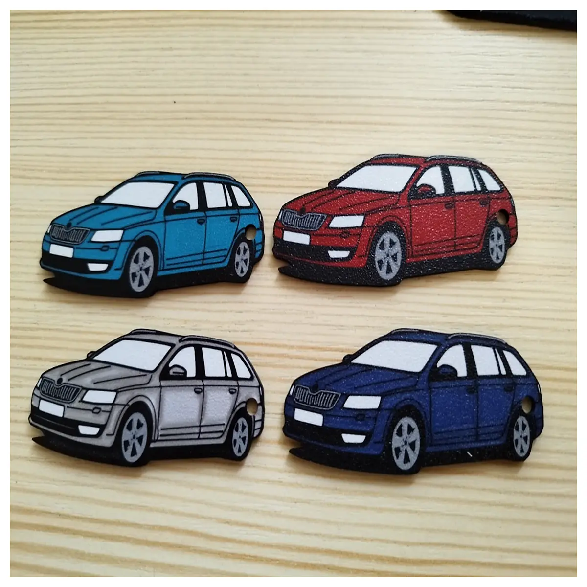 octavia combi keychain leather ring car accessory
