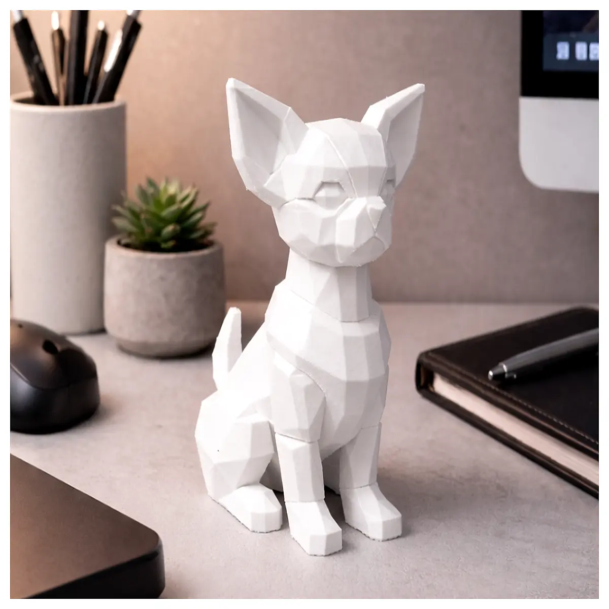 low poly chihuahua elegant modern scalable vector art minimalist dog illustration geometric pet design