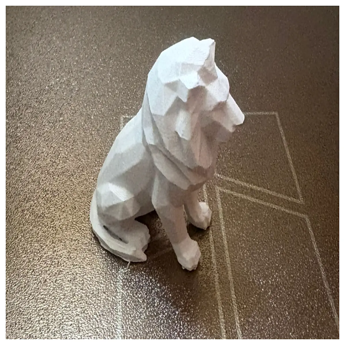 low poly geometric lion statue modern abstract wall art decor printed animal sculpture for office desk or living room shelf