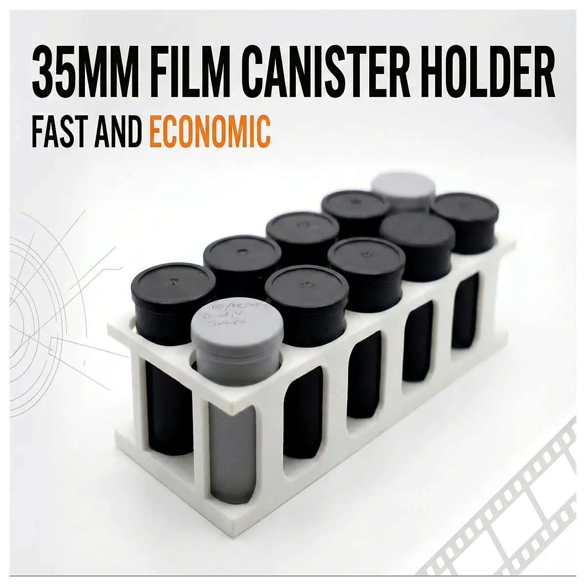 35mm film canister holder organizer storage box for darkroom developing trays