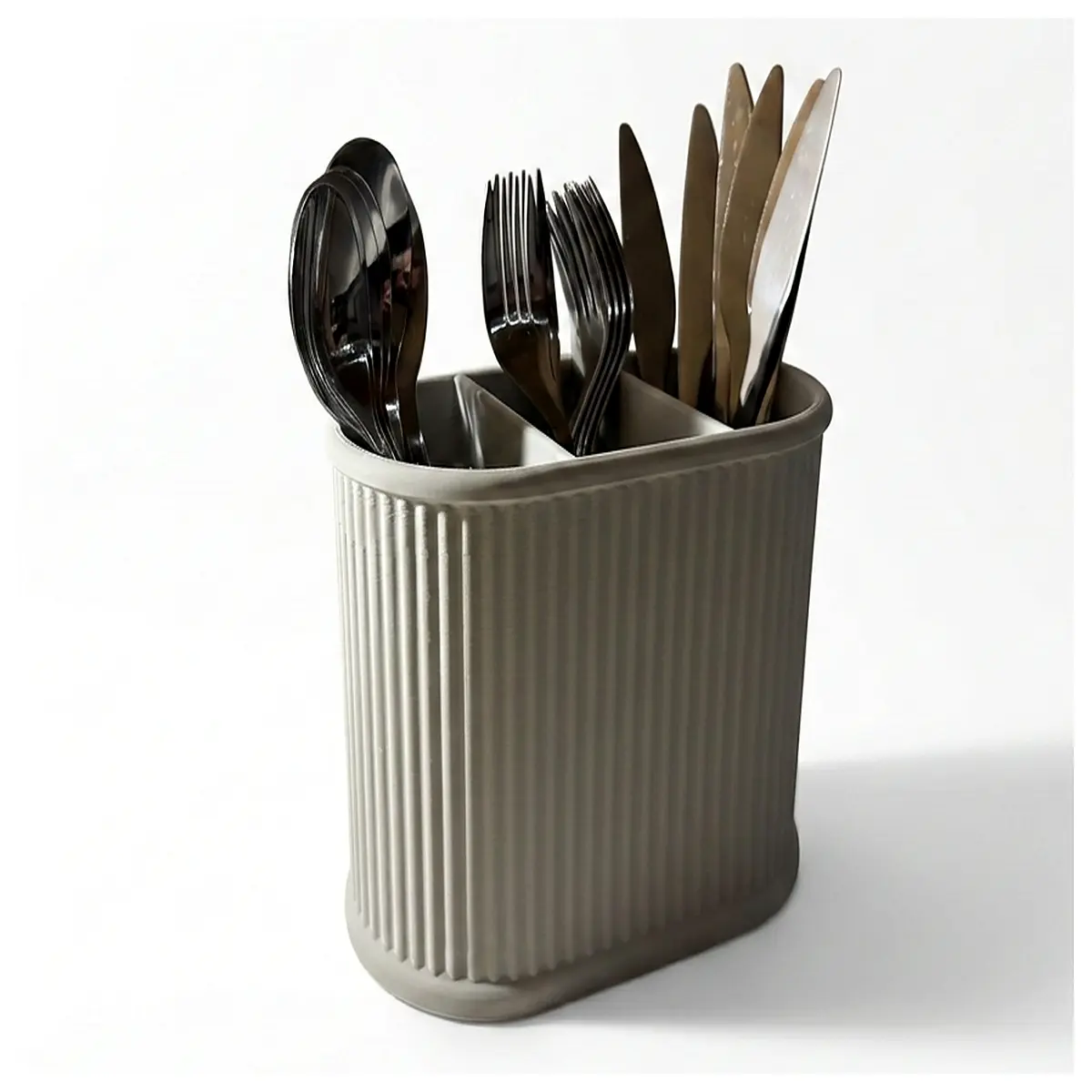 modern kitchen counter organizer with 3 compartments for cutlery silverware basket holder tray
