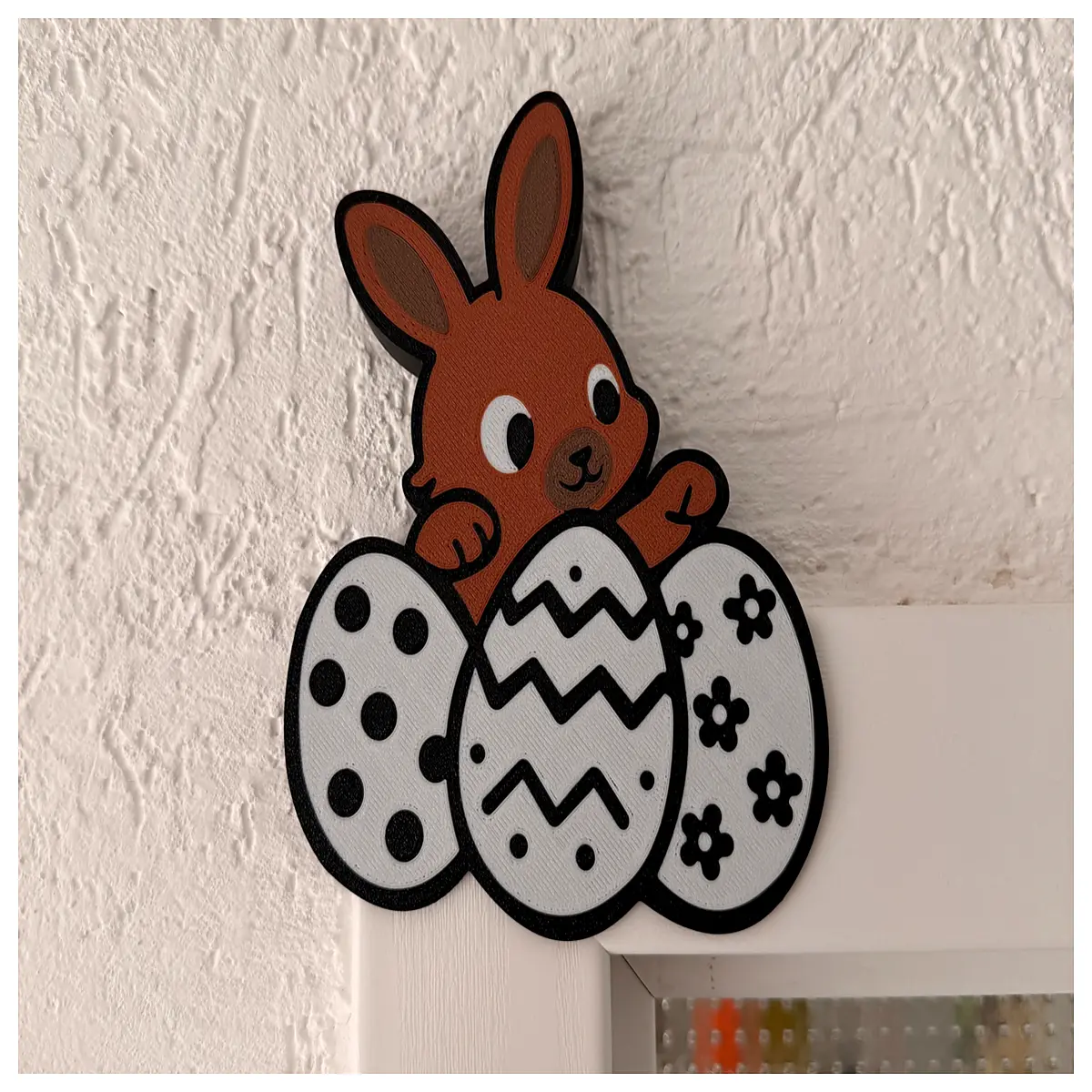 cute bunny holding easter eggs toy for kids spring holiday decor gift