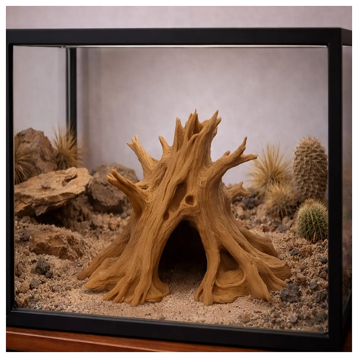 hollow tree stump hideout forest shelter wildlife garden decor rustic woodland animal house outdoor nature