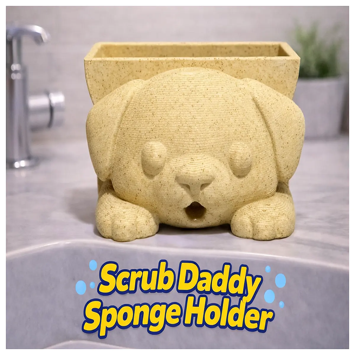 scrubby labrador retriever scrub daddy sponge holder wall mount kitchen sink organizer caddy