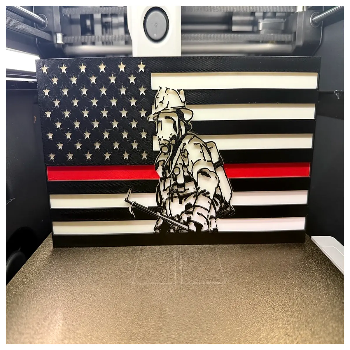 thin red line firefighter wall art metal sign home decor hero tribute firemen