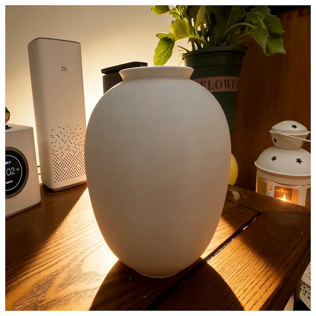 minimalist white vase printed decor modern home office shelf ornament abstract sculpture