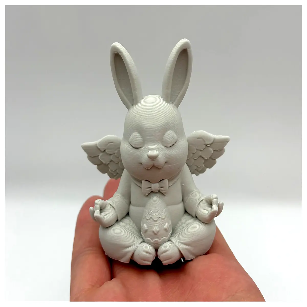 easter zen bunny plush toy mindful spring decor calm rabbit figurine for meditation room cute pastel easter gift