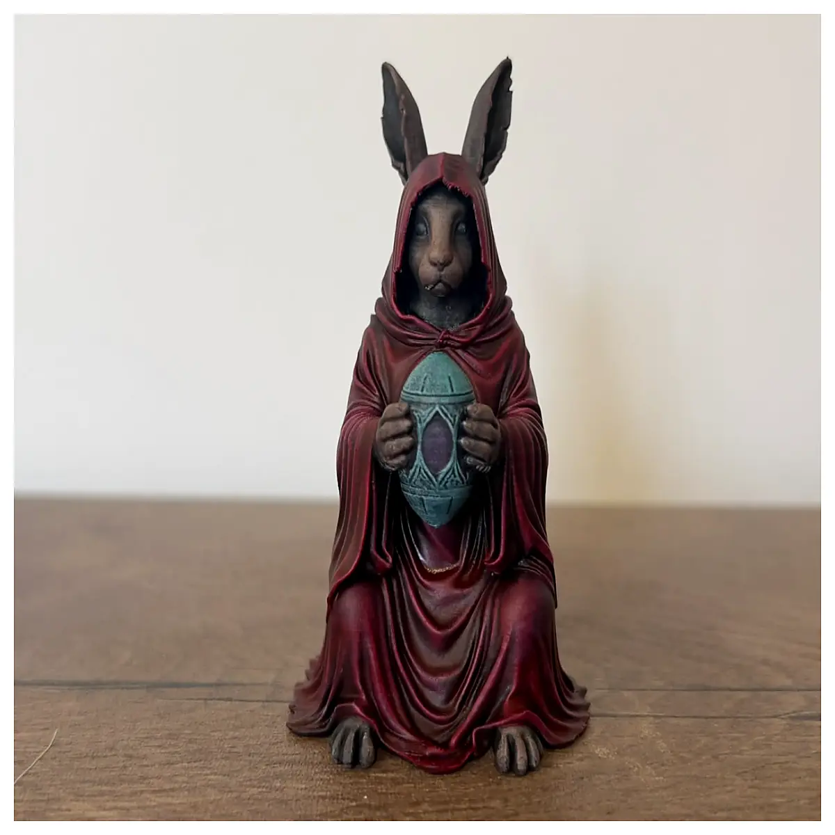 gothic easter bunny decoration dark aesthetic resin figurine spooky holiday home decor alternative christian gift