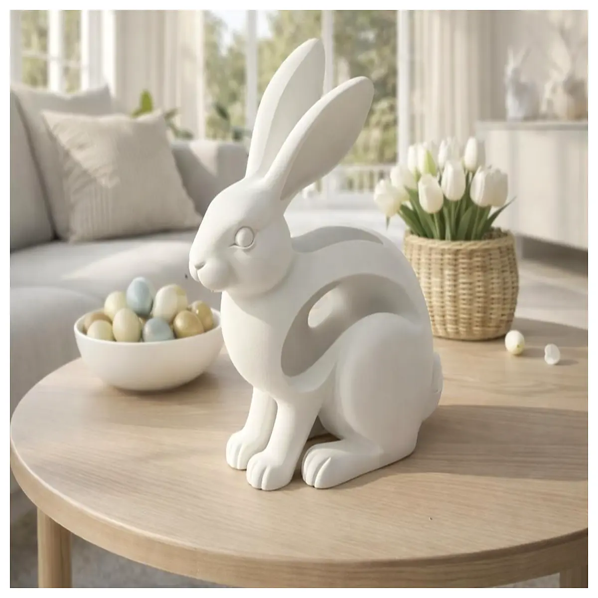 scandinavian easter bunny decor minimalist wall art modern home decoration spring holiday gift