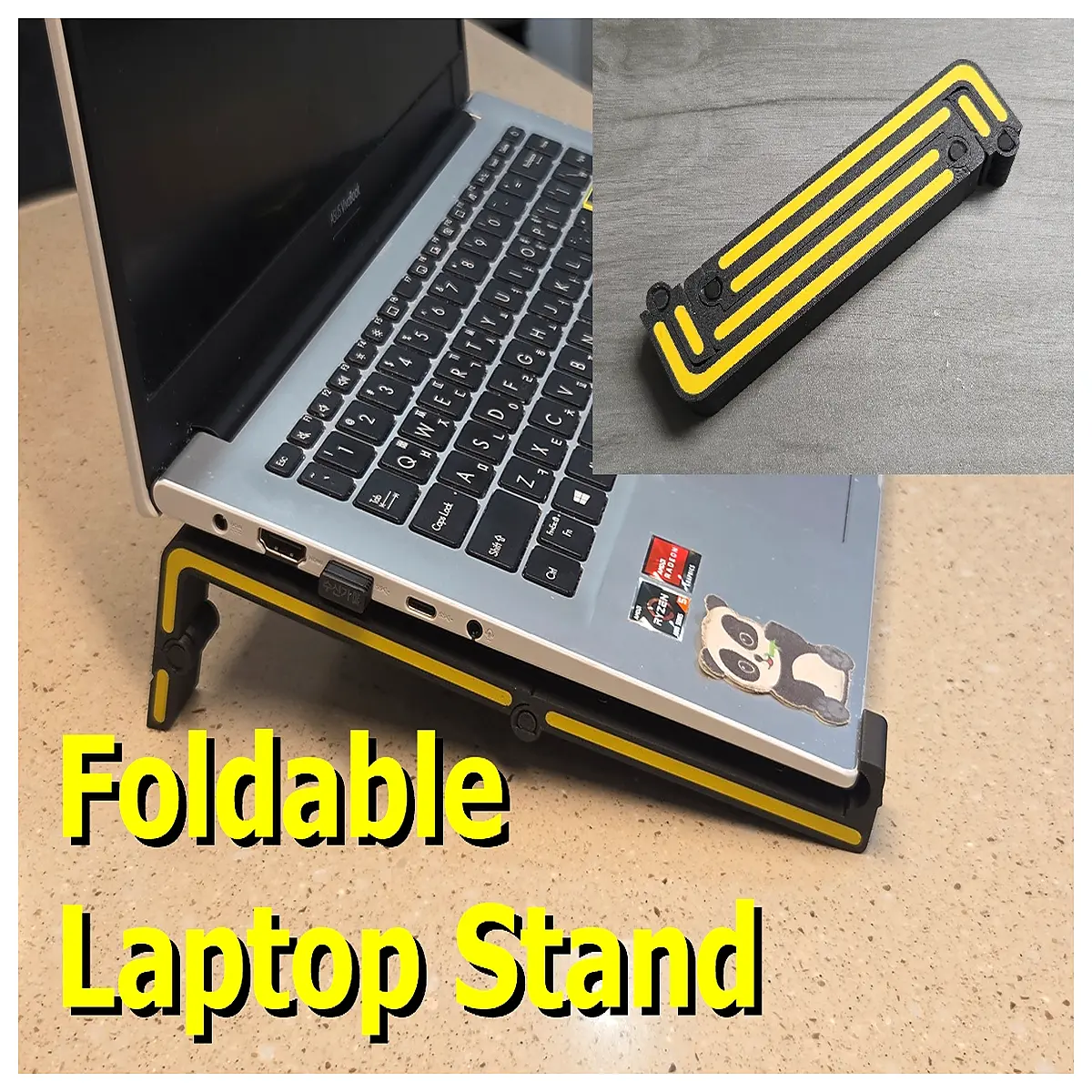 ultra slim laptop adjustable ergonomic riser for desk organization portable folding computer holder