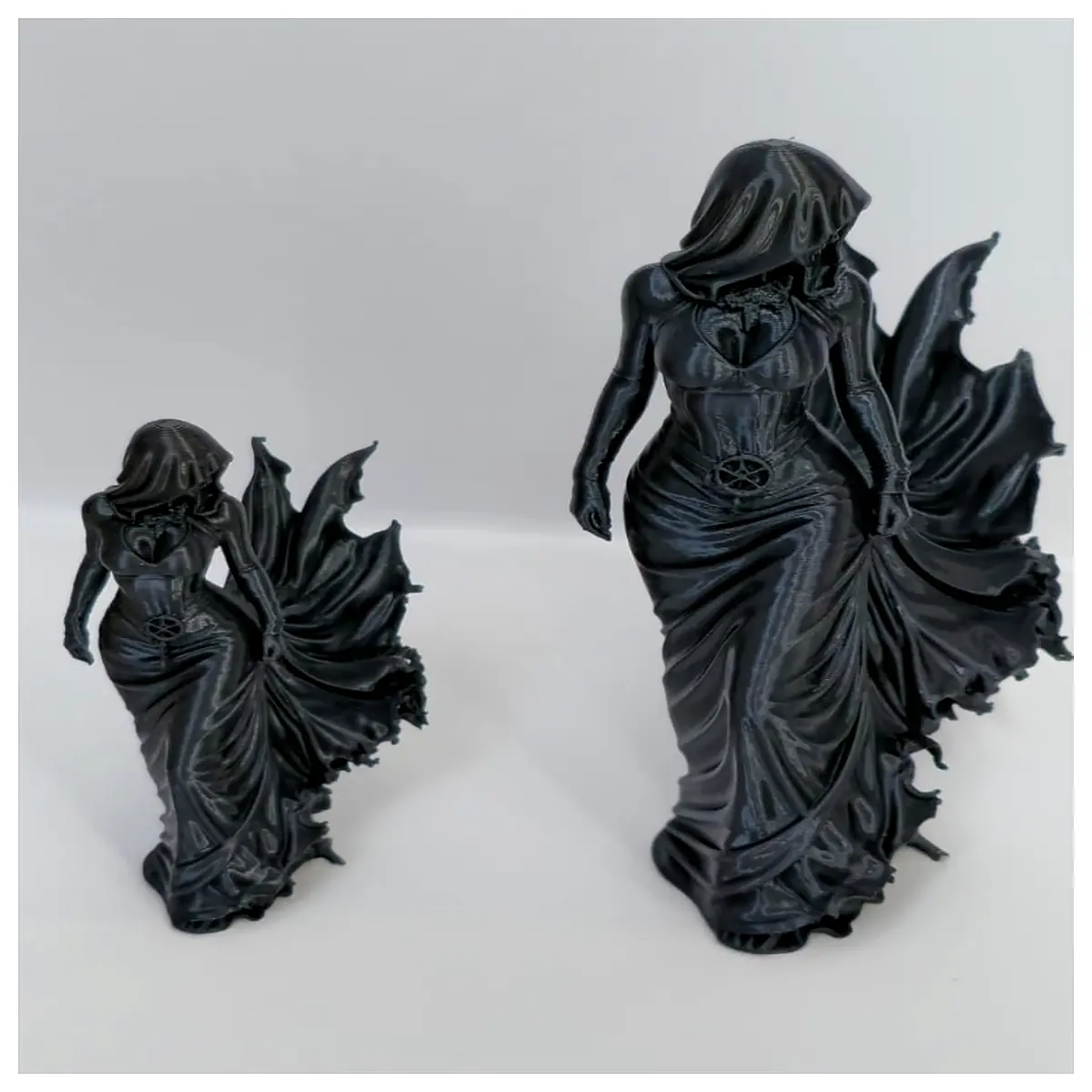gothic muse dark veil figurine goth aesthetic altar decoration spooky occult home decor mysterious statue for shelf