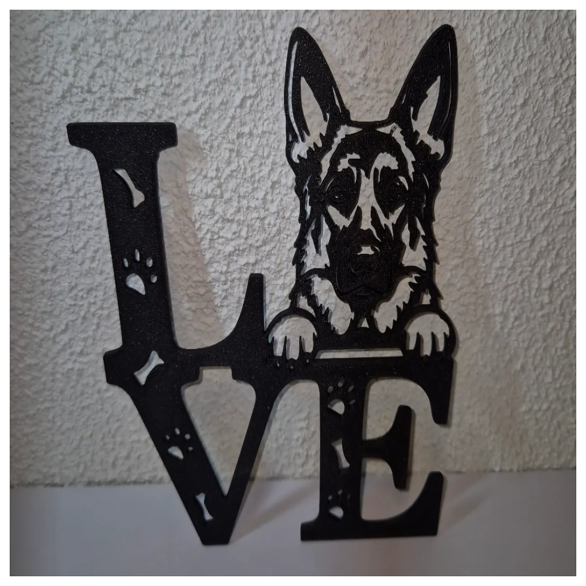 german shepherd dog silhouette wall art metal cutout home decor living room bedroom accent