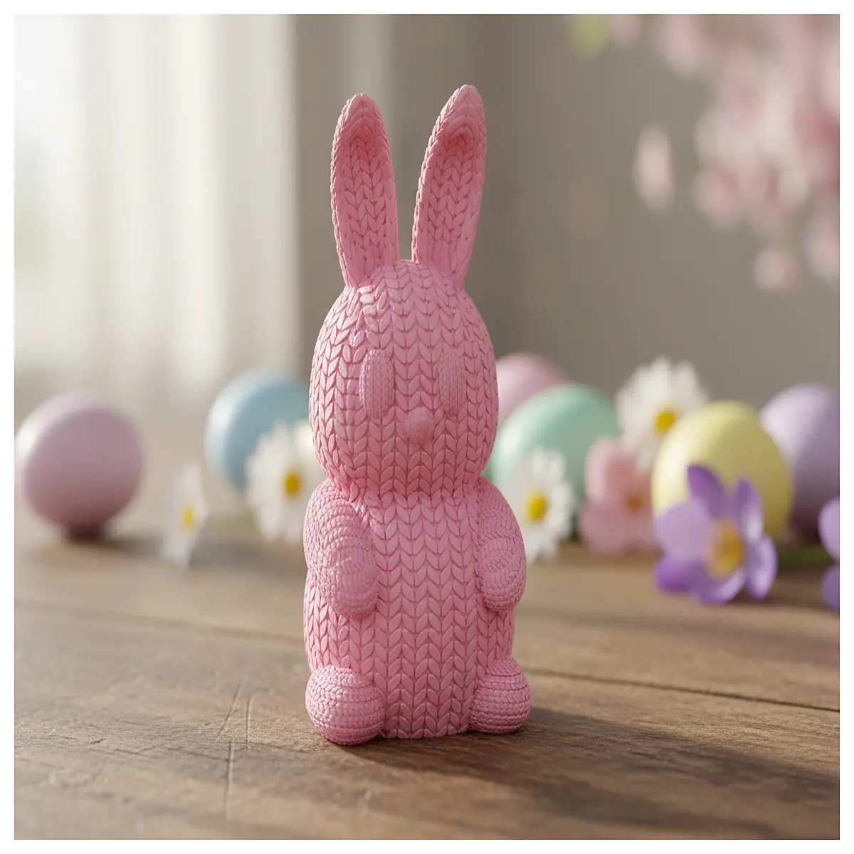handmade crochet bunny pattern spring decor easter egg hunt kids nursery wall hanging plush toy