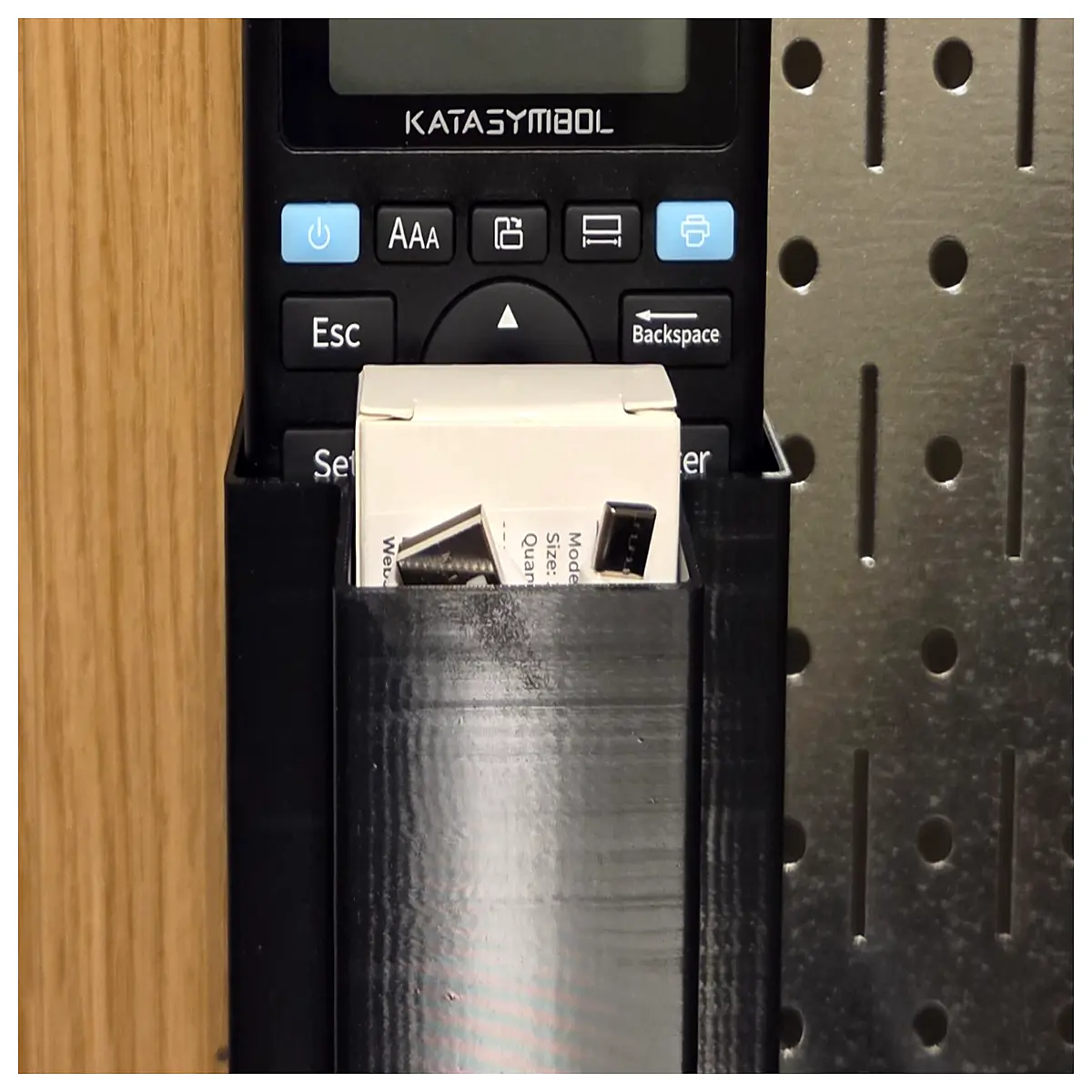 wall control label printer mount bracket holder for garage organization shelving system accessories