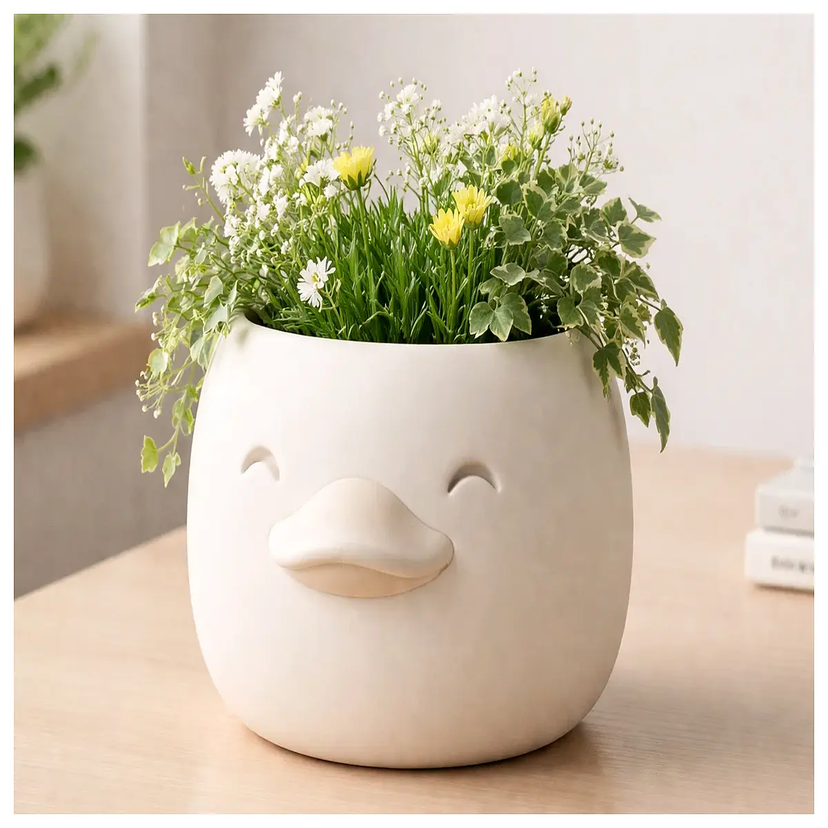 duck shaped planter pot ceramic succulent flower vase cute animal garden decoration indoor outdoor