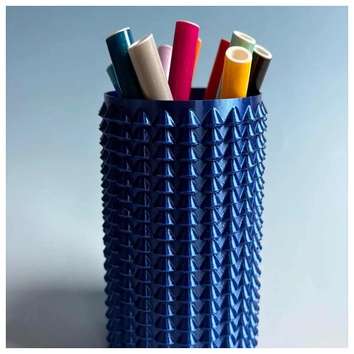 triangle pen holder upright desk organizer geometric pencil cup office supplies storage