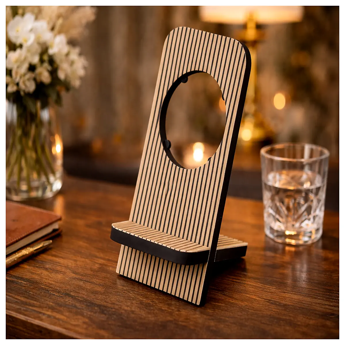 scandinavian style minimalist desk phone holder for mobile organizer desktop accessory