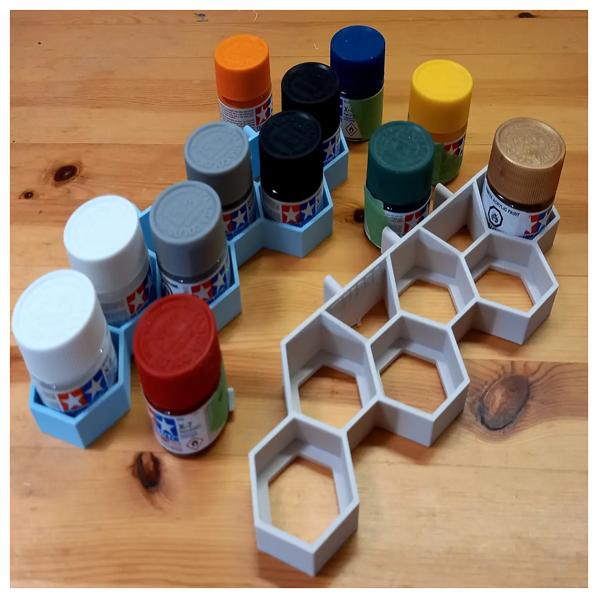 hexagonal paint rack holder for 10ml bottles compatible with skadis pegboard wall organizer storage system