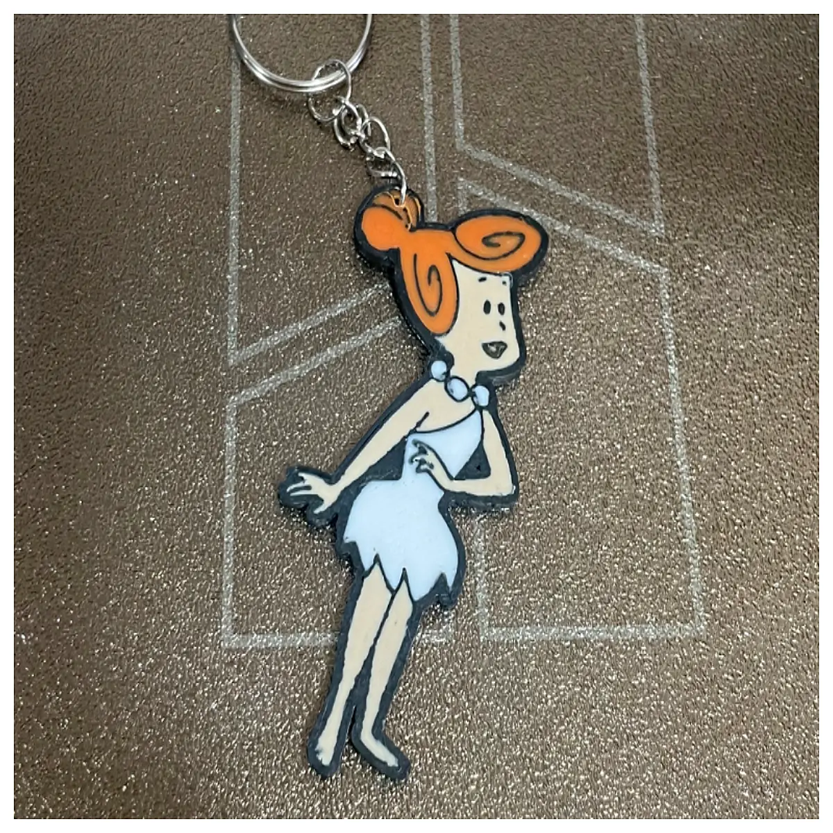 wilma gravel keychain rugged stone accessory for bags