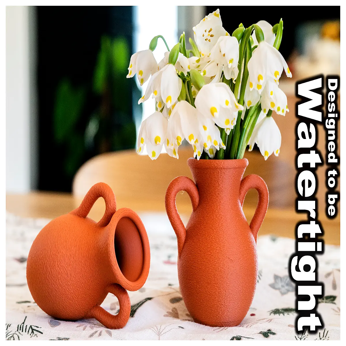 rustic terracotta vase with handles vintage clay flower pot for home decor antique style planter for dried flowers