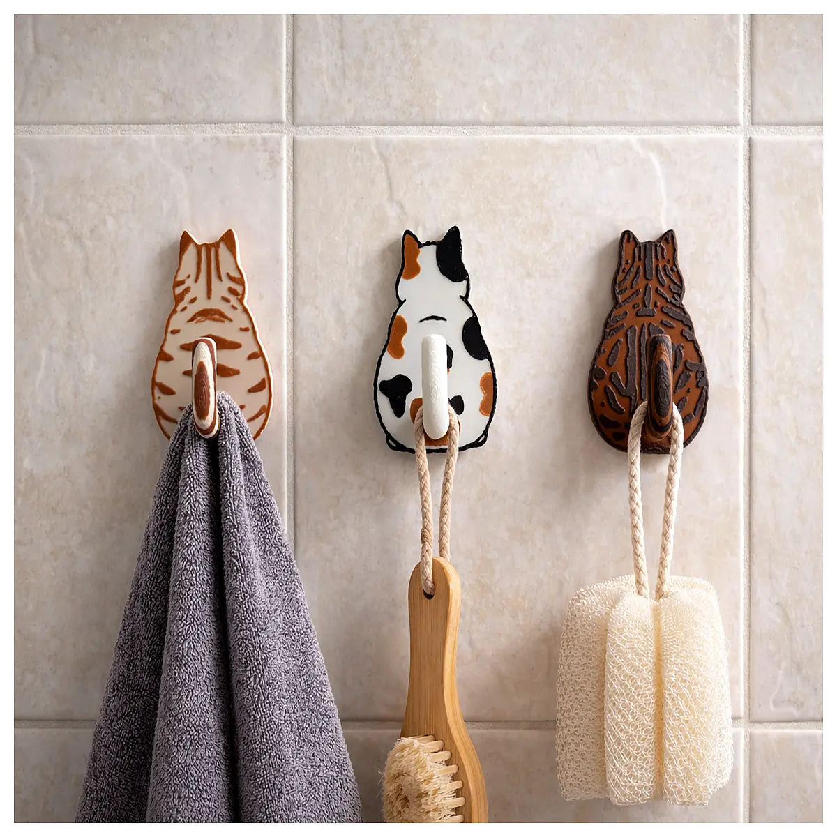 duty wall hooks for cat leashes no drill adhesive strips hanging organizer storage rack