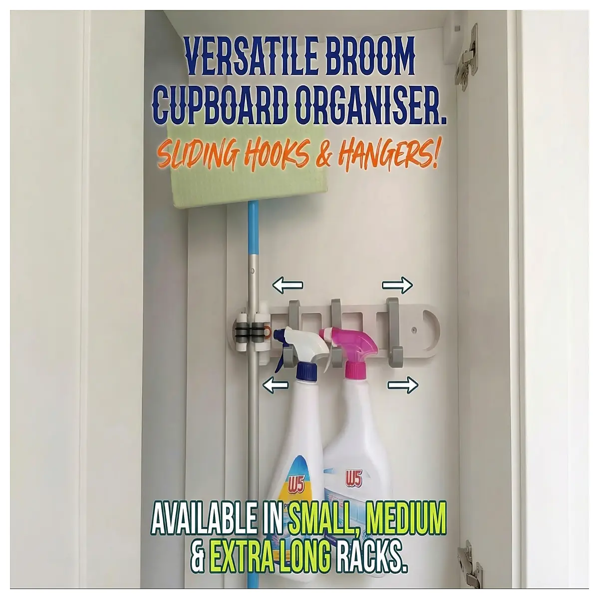 kitchen cabinet organizer for broom mop holder closet storage rack utility cleaner hanger space saving
